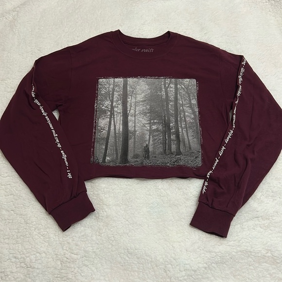 Taylor Swift Tops - Taylor Swift Folklore In The Trees Long Sleeve Crop Top (S)